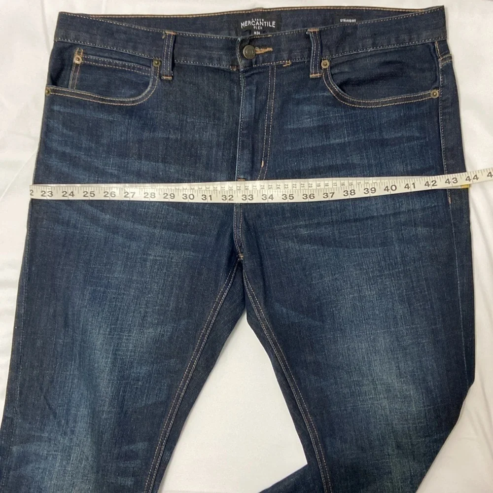 J CREW MEN MERCANTILE FLEX STRAIGHT BLUE JEANS. SIZE- 34,30